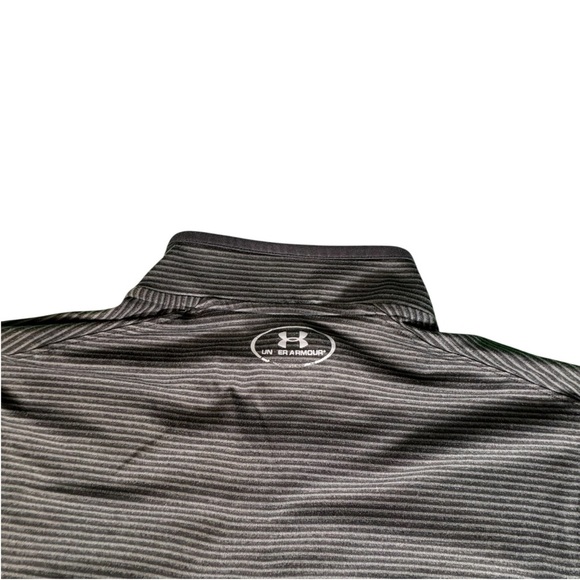 Under Armour ColdGear 1/4 Zip Pullover Men’s Large Gray Striped Long Sleeve - Picture 8 of 10